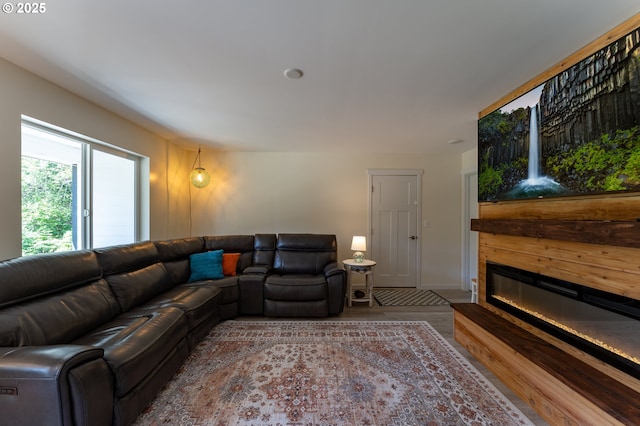 510 SE 130th Dr, Newport, OR 97366 - living room with wood finished floors and a glass covered fireplace