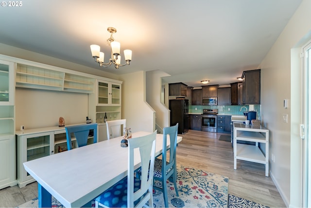 510 SE 130th Dr, Newport, OR 97366 - dining room featuring a chandelier and light wood finished floors