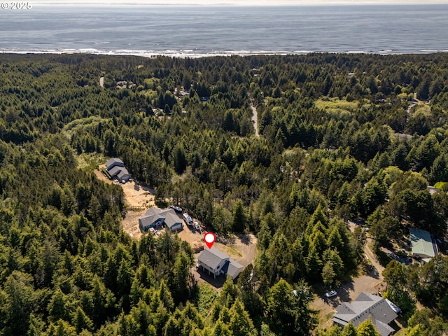 510 SE 130th Dr, Newport, OR 97366 - aerial view of property and surrounding area with a forest and a nearby body of water