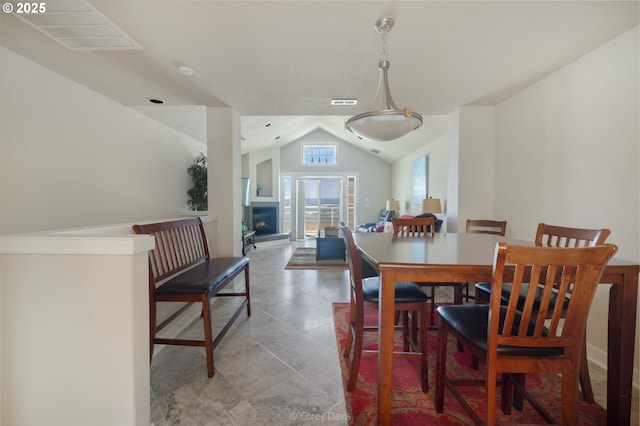 168 N Pacific St, Rockaway Beach, OR 97136 - dining area featuring lofted ceiling