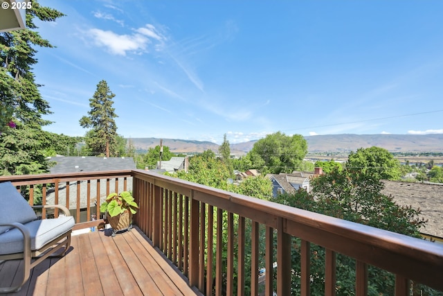 315 W 13th St, The Dalles, OR 97058 - wooden deck with a mountain view