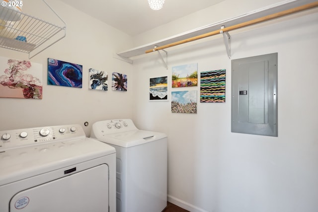 315 W 13th St, The Dalles, OR 97058 - washroom featuring electric panel and washer and dryer