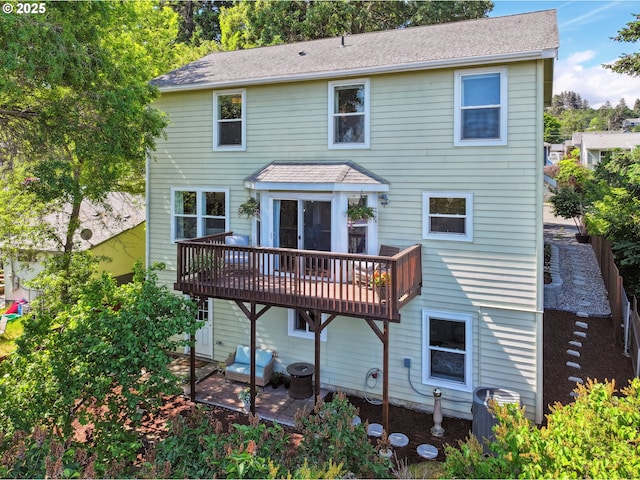 315 W 13th St, The Dalles, OR 97058 - back of house with a deck, a patio area, and central air condition unit