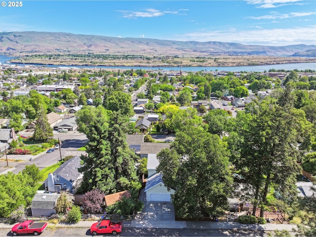 315 W 13th St, The Dalles, OR 97058 - aerial view of residential area with a water and mountain view