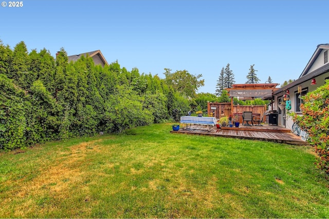 1473 N Locust St, Canby, OR 97013 - view of grassy yard with a deck