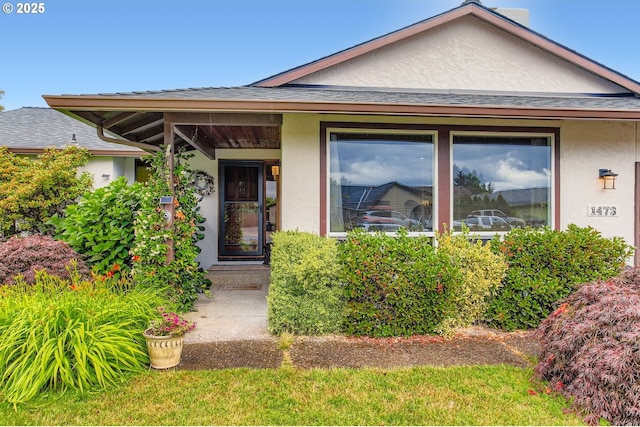 1473 N Locust St, Canby, OR 97013 - view of front of property with stucco siding and a shingled roof