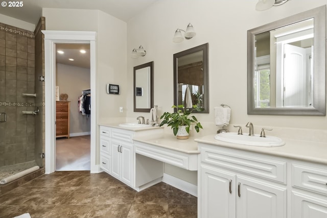 10448 SE 147th Ave, Happy Valley, OR 97086 - full bathroom featuring double vanity and a shower stall