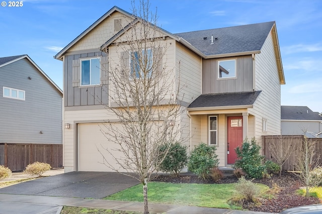 view of front of house with a garage