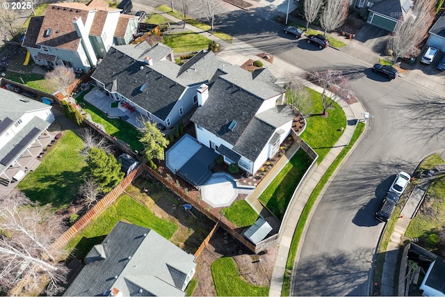 aerial view with a residential view