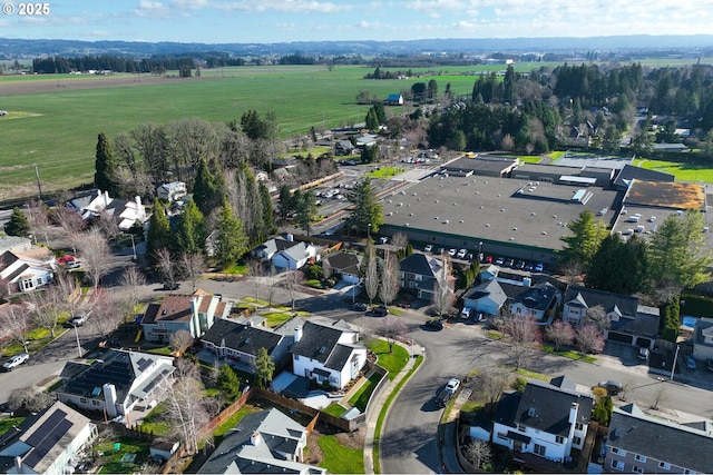 bird's eye view with a residential view and a rural view