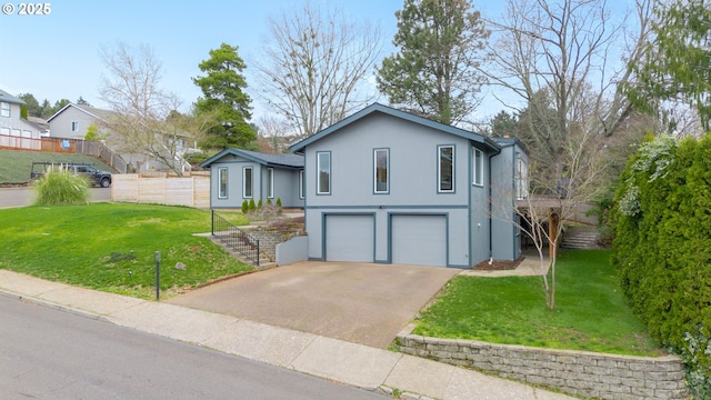 3175 Glen Creek Rd, Salem, OR 97304 - view of front of home with an attached garage, driveway, stairway, and stucco siding