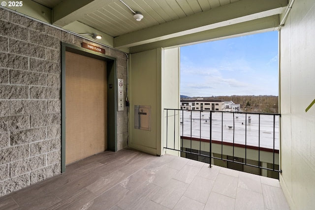 balcony with elevator