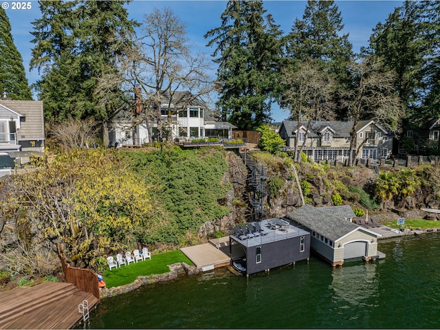 dock featuring a water view