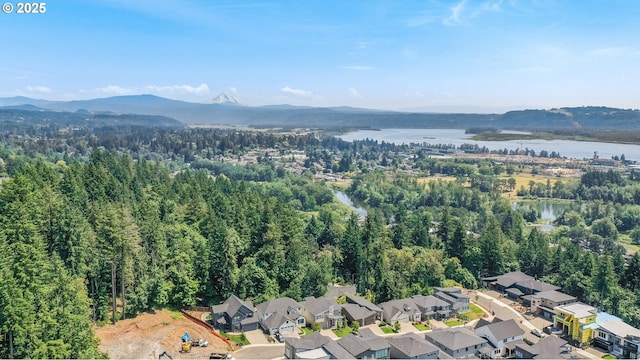 634 NE Province Ct, Camas, WA 98607 - aerial overview of property's location featuring a water and mountain view and nearby suburban area