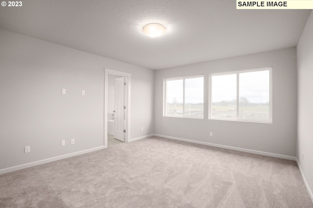 carpeted empty room with a textured ceiling