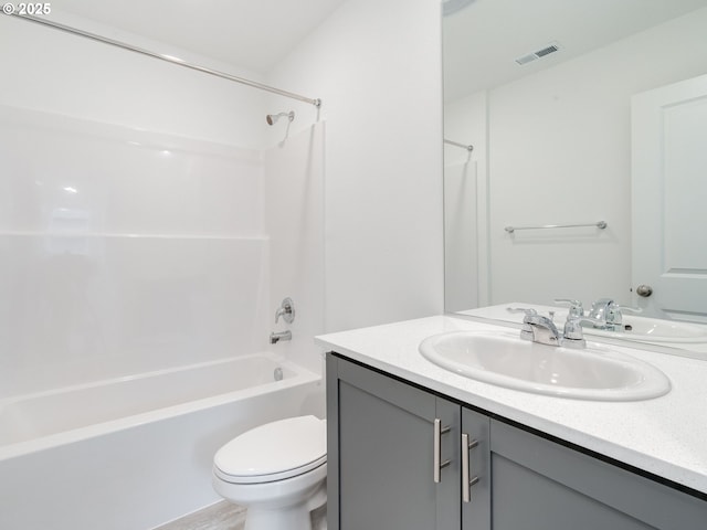 5905 NE 121st Way, Vancouver, WA 98686 - bathroom with toilet, washtub / shower combination, vanity, and visible vents