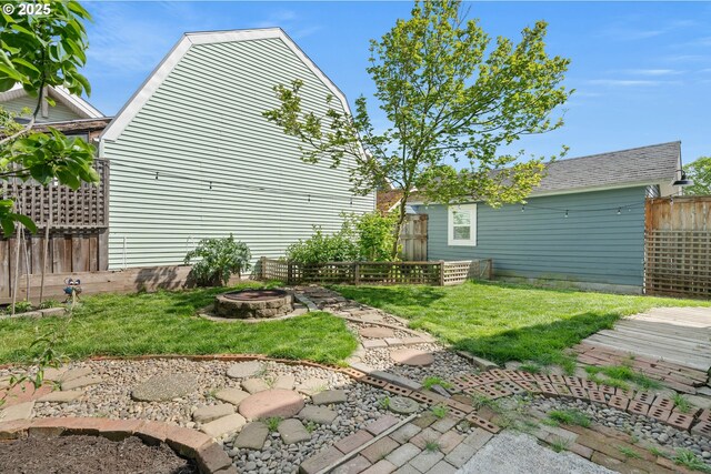 4134 N Concord Ave, Portland, OR 97217 - view of yard with fence and an outdoor fire pit