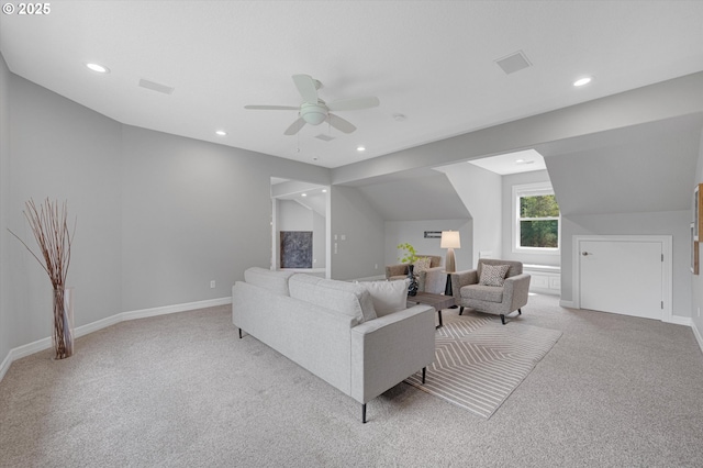 2350 SW Turner Rd, West Linn, OR 97068 - carpeted living room featuring recessed lighting and a ceiling fan