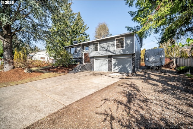 raised ranch with a garage