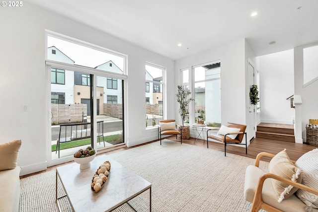 interior space with hardwood / wood-style flooring