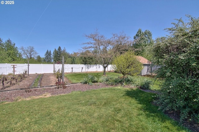 view of yard with fence