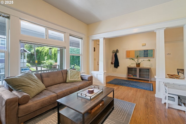 11151117 N Beech St, Portland, OR 97227 - living room with ornate columns and wood finished floors