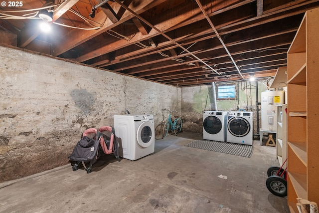 11151117 N Beech St, Portland, OR 97227 - below grade area featuring washer and dryer and water heater