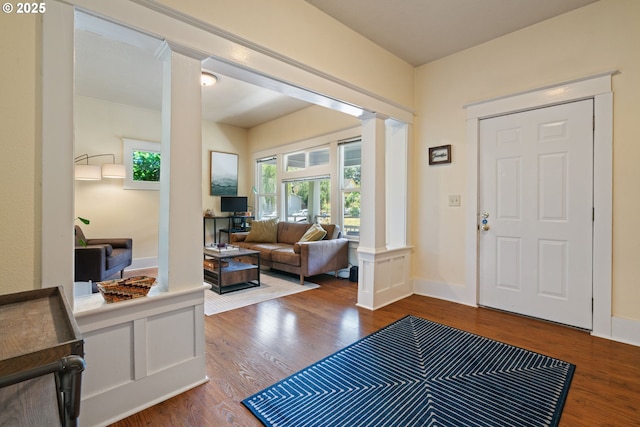 11151117 N Beech St, Portland, OR 97227 - foyer with ornate columns and wood finished floors