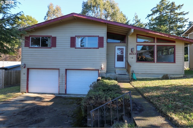 view of front of home with a garage