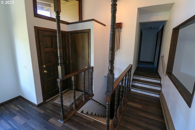 entrance foyer with dark hardwood / wood-style floors