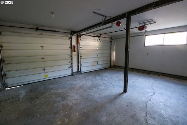 garage featuring a garage door opener