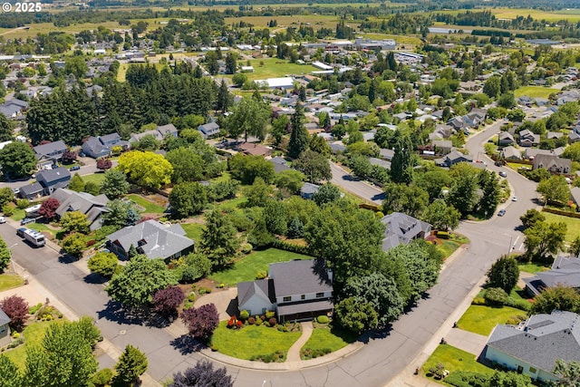 bird's eye view with a residential view