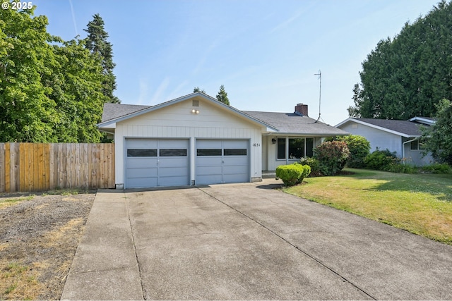 1631 N Clark St, Cornelius, OR 97113 - ranch-style home featuring an attached garage, concrete driveway, and a chimney