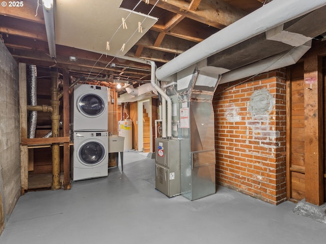 4561 NE 35th Ave, Portland, OR 97211 - unfinished below grade area with estacked washer and dryer, water heater, and heating unit