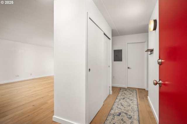 1919 NW Hoyt St Unit 104, Portland, OR 97209 - hallway with wood finished floors and electric panel