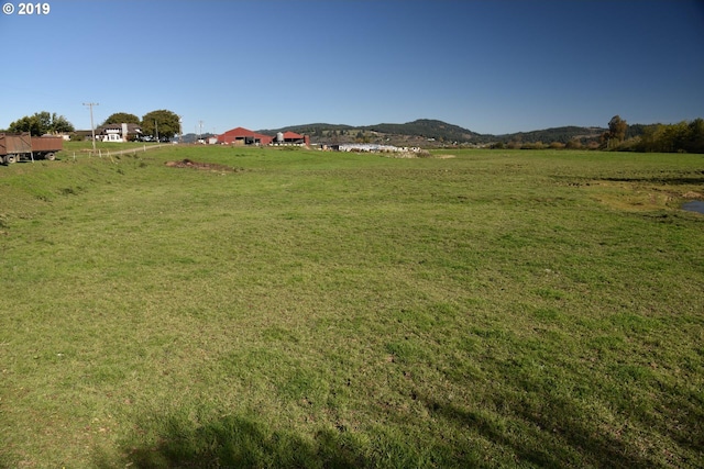 view of yard featuring a mountain view and a rural view