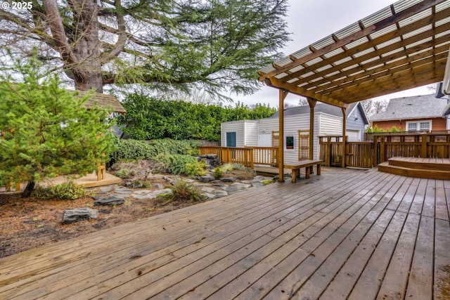 deck with a pergola