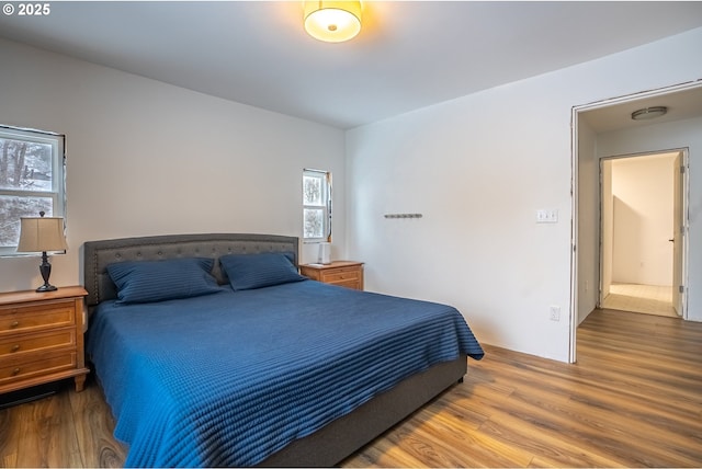 bedroom featuring wood-type flooring