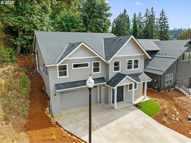 view of front of property featuring a garage