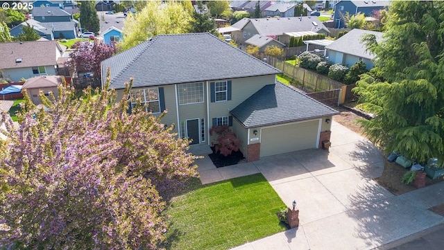 drone / aerial view with a residential view