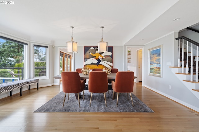 6413 Buena Vista Dr, Vancouver, WA 98661 - dining area featuring stairway and light wood-style flooring