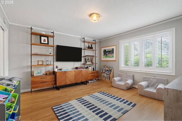 6413 Buena Vista Dr, Vancouver, WA 98661 - living area featuring wood finished floors and ornamental molding