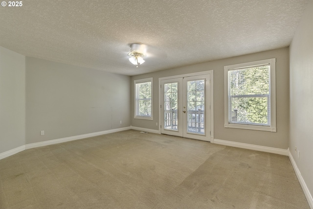 9373 SW Fast Pl, Portland, OR 97223 - spare room featuring french doors, light carpet, and a textured ceiling