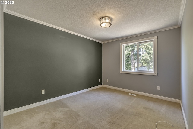 9373 SW Fast Pl, Portland, OR 97223 - spare room with a textured ceiling, ornamental molding, and light carpet