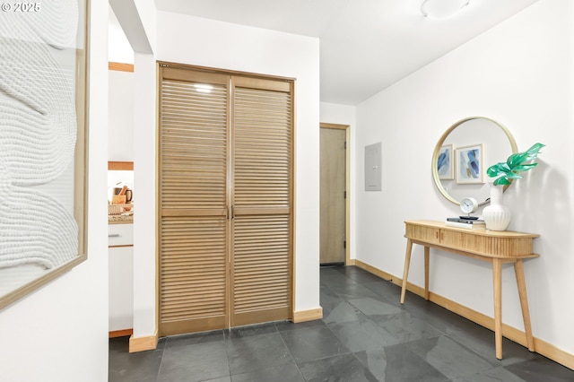 1710 S Harbor Way Unit 201, Portland, OR 97201 - corridor featuring baseboards and electric panel