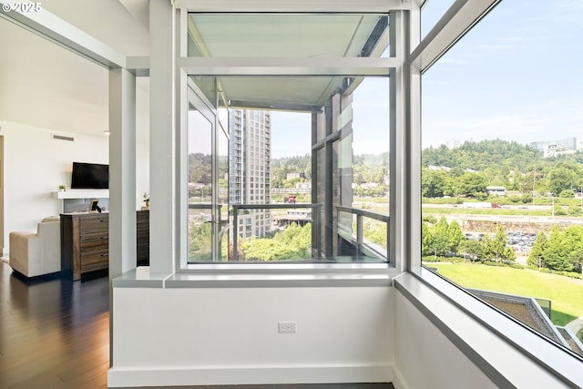 3601 S River Pkwy Unit 800, Portland, OR 97239 - unfurnished sunroom featuring a view of city