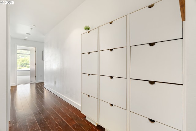 3601 S River Pkwy Unit 800, Portland, OR 97239 - corridor featuring dark wood-type flooring and recessed lighting