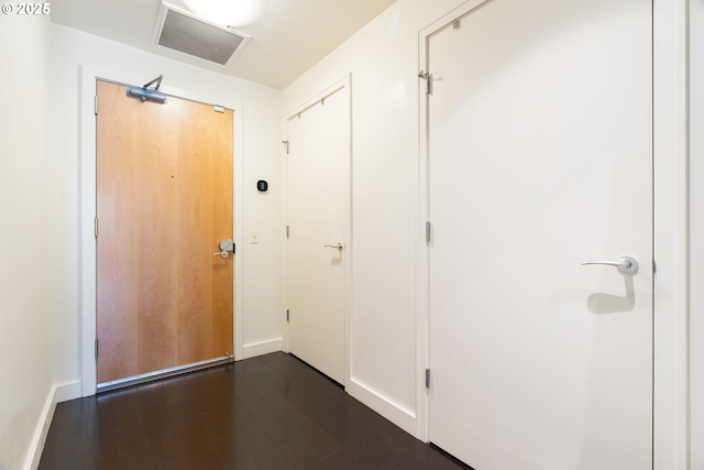 3601 S River Pkwy Unit 800, Portland, OR 97239 - hall with dark wood finished floors