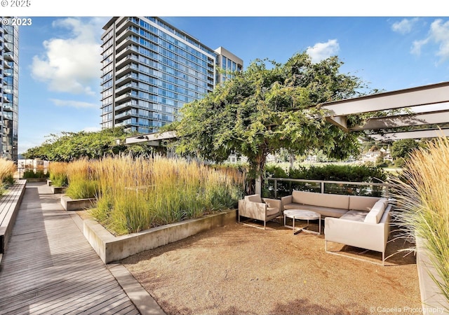 3601 S River Pkwy Unit 800, Portland, OR 97239 - view of patio with an outdoor living space