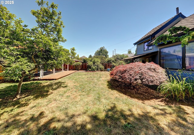 5730 N Harvard St, Portland, OR 97203 - view of yard with a deck